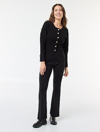 Calças largas de malha otomana lisa