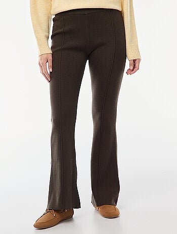 Calças largas de malha otomana lisa