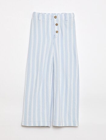 Calças largas em malha piqué - coleção fácil de vestir