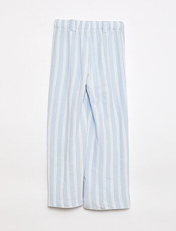 Calças largas em malha piqué - coleção fácil de vestir