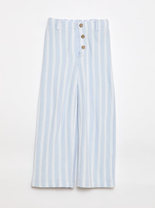 Calças largas em malha piqué - Fácil de Vestir - Kiabi