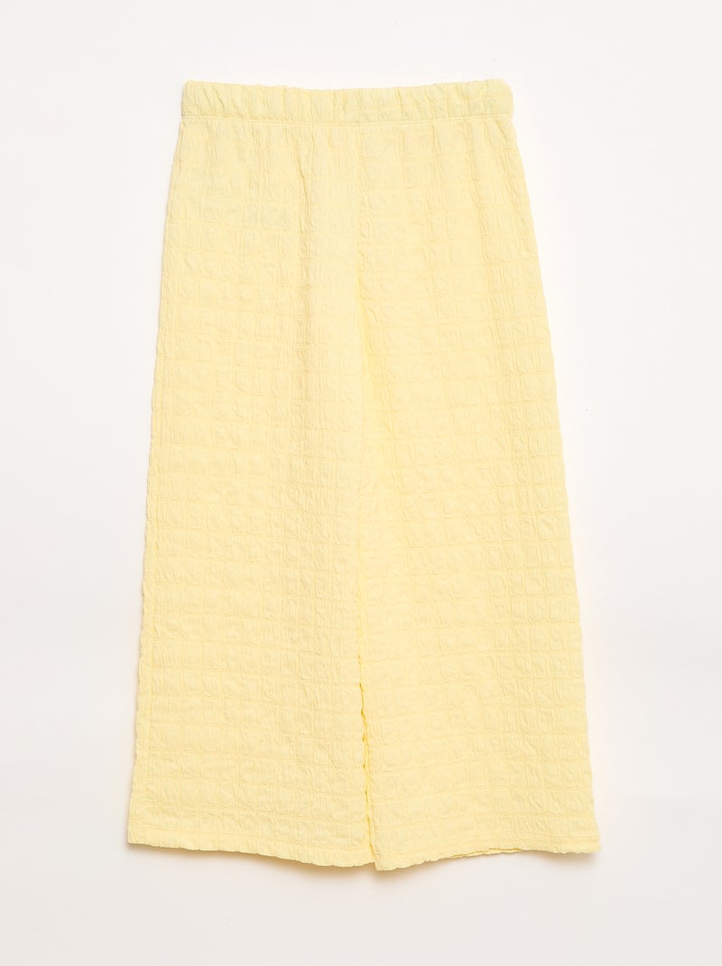 Calças largas em malha stretch Amarelo - Kiabi