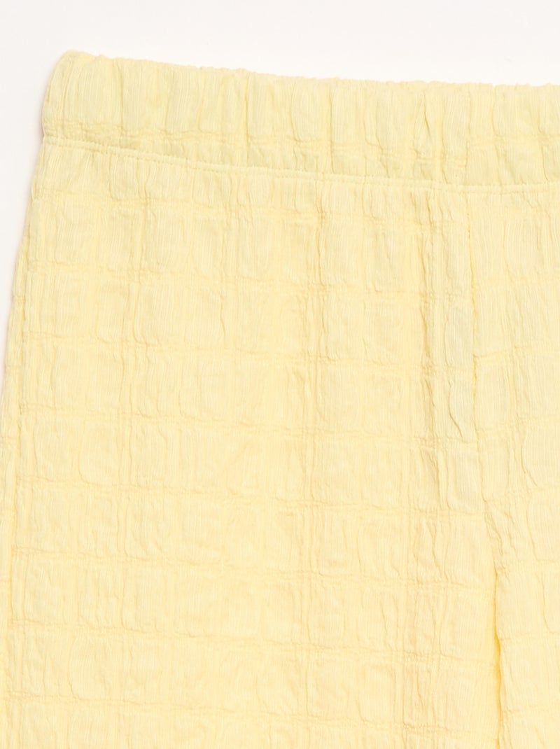 Calças largas em malha stretch Amarelo - Kiabi