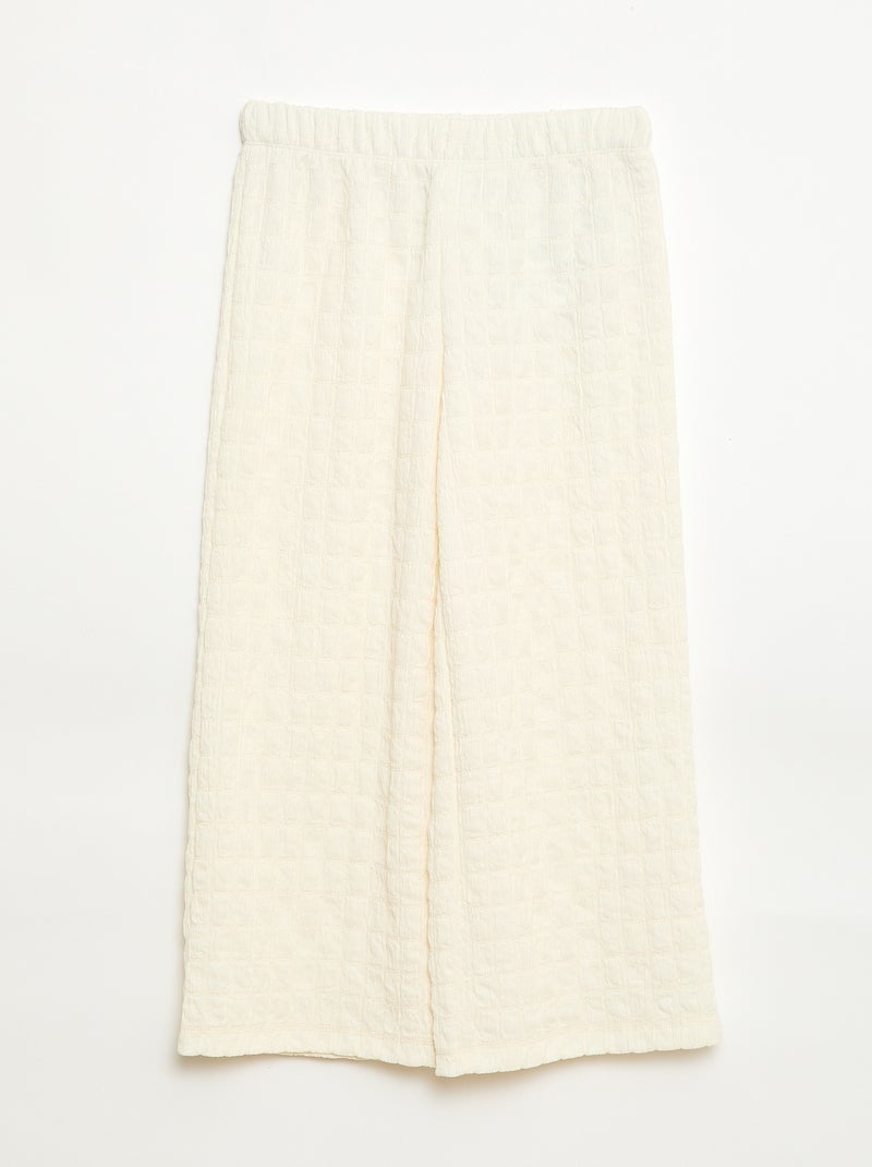 Calças largas em malha stretch Bege - Kiabi