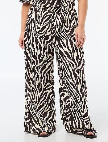 Calças largas em malha waffle