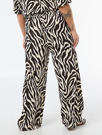 Calças largas em malha waffle