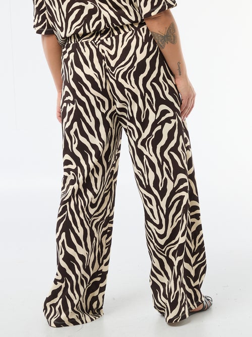 Calças largas em malha waffle - Kiabi