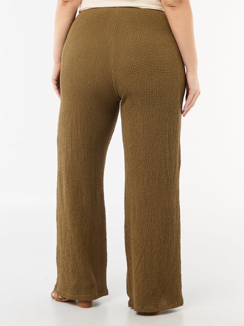 Calças largas em malha waffle - Kiabi