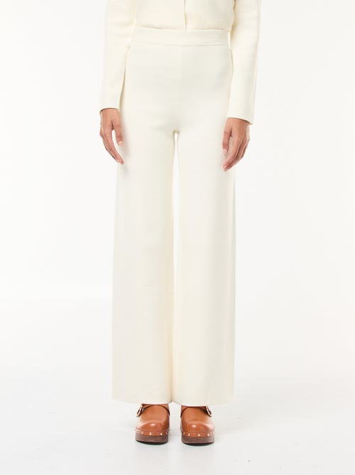 Calças largas em tricô otomano - Kiabi