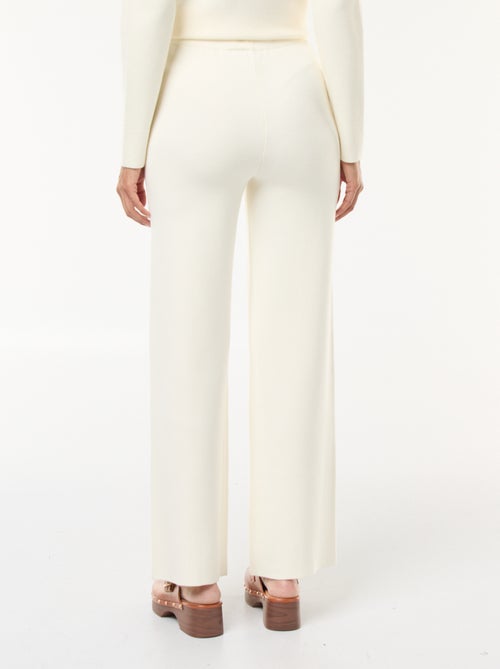 Calças largas em tricô otomano - Kiabi