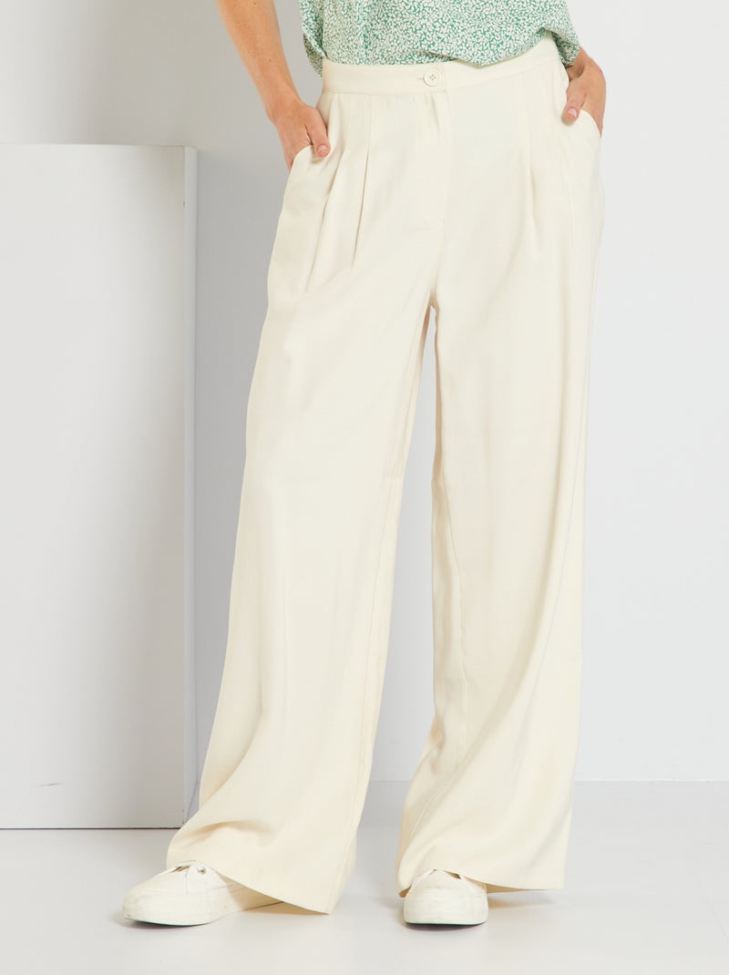 Calças largas fluidas BRANCO - Kiabi