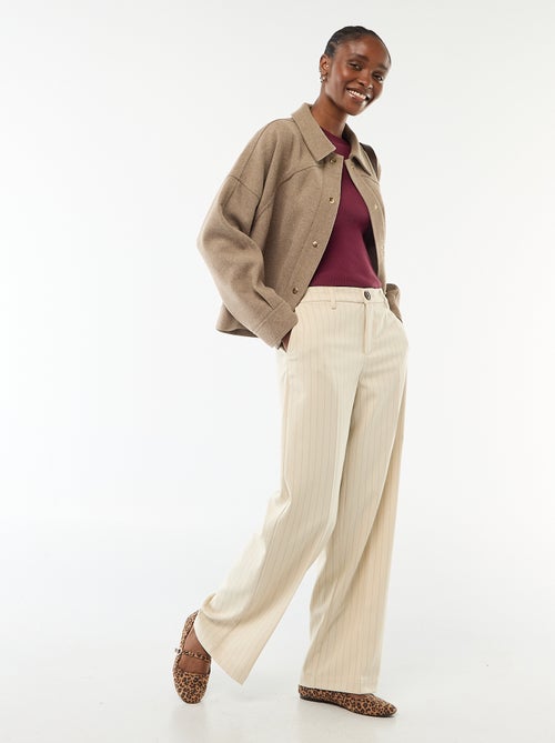 Calças largas fluidas lisas - Kiabi