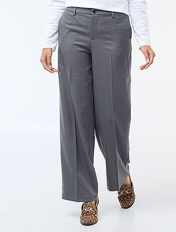 Calças largas fluidas lisas