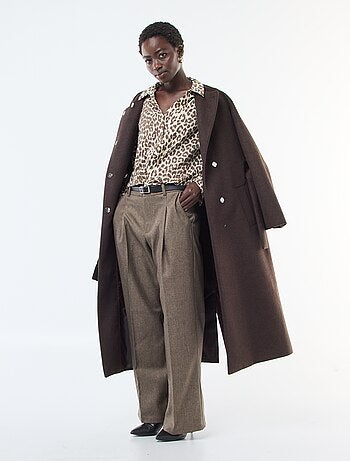 Calças largas 'JDY' de flanela com cinto