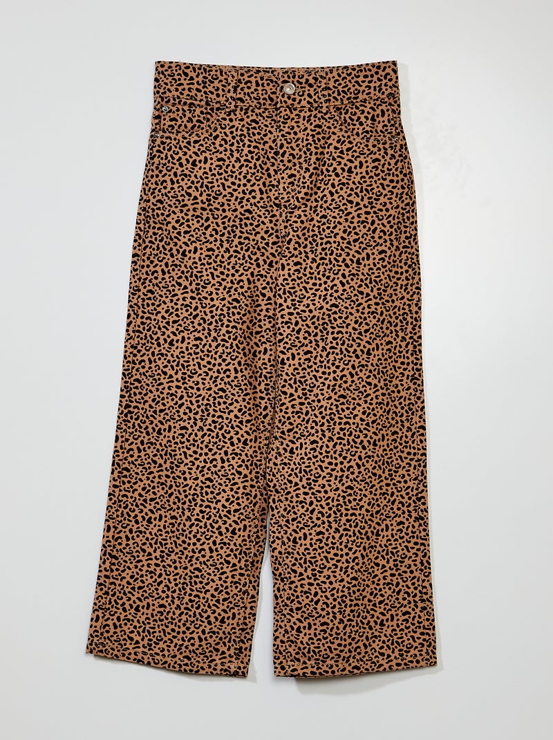 Calças largas leopardo BEGE - Kiabi