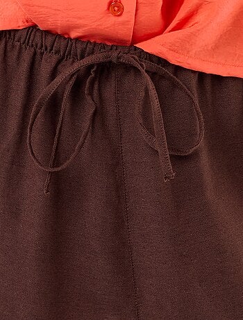 Calças largas lisas com cintura elástica