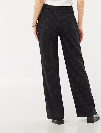 Calças largas lisas com fecho de correr e gancho