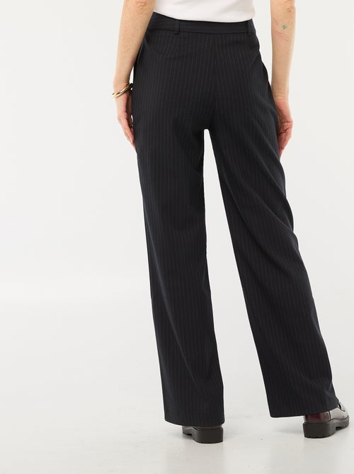 Calças largas lisas com fecho de correr e gancho - Kiabi