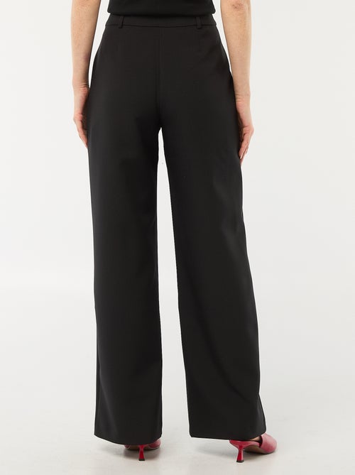 Calças largas lisas com fecho de correr e gancho - Kiabi