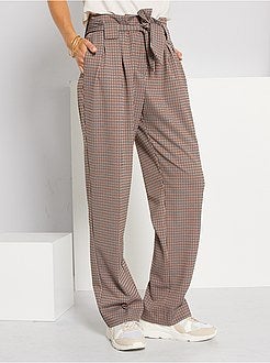 Calças largas pied de puce - Kiabi