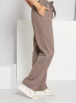 Calças largas pied de puce - Kiabi