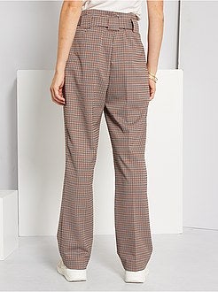 Calças largas pied de puce - Kiabi