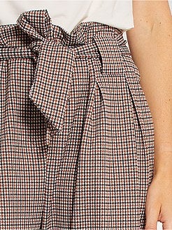 Calças largas pied de puce - Kiabi