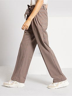 Calças largas pied de puce - Kiabi