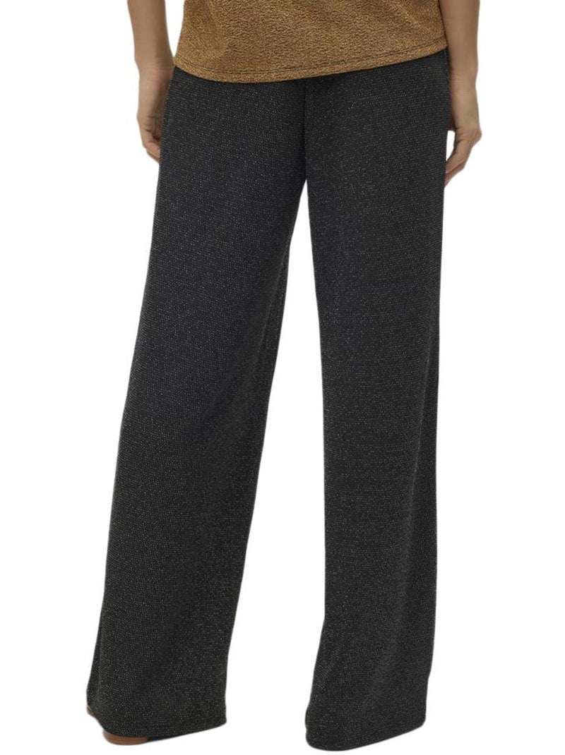 Calças Largas Vero Moda Kanva Glitter Pretas/Prateadas para Mulher Cinza-prateado - Kiabi