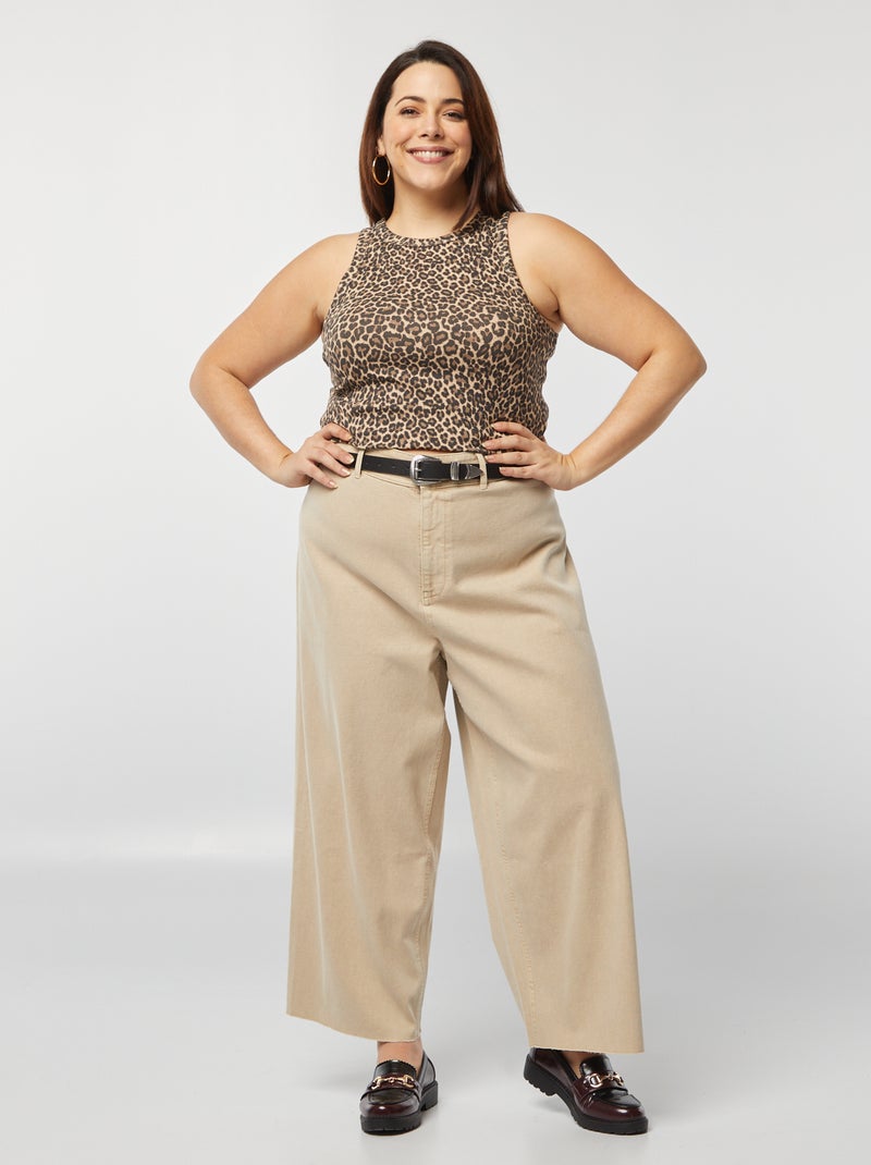 Calças largas / wide-leg BEGE - Kiabi
