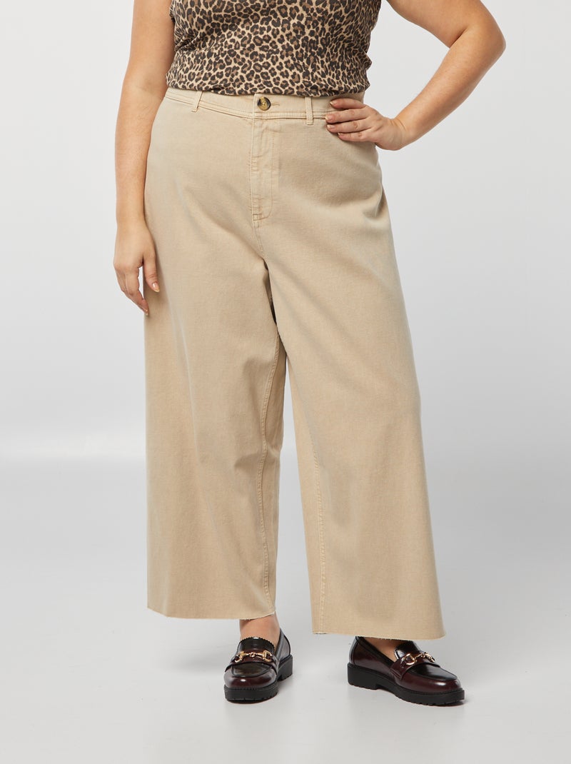 Calças largas / wide-leg BEGE - Kiabi