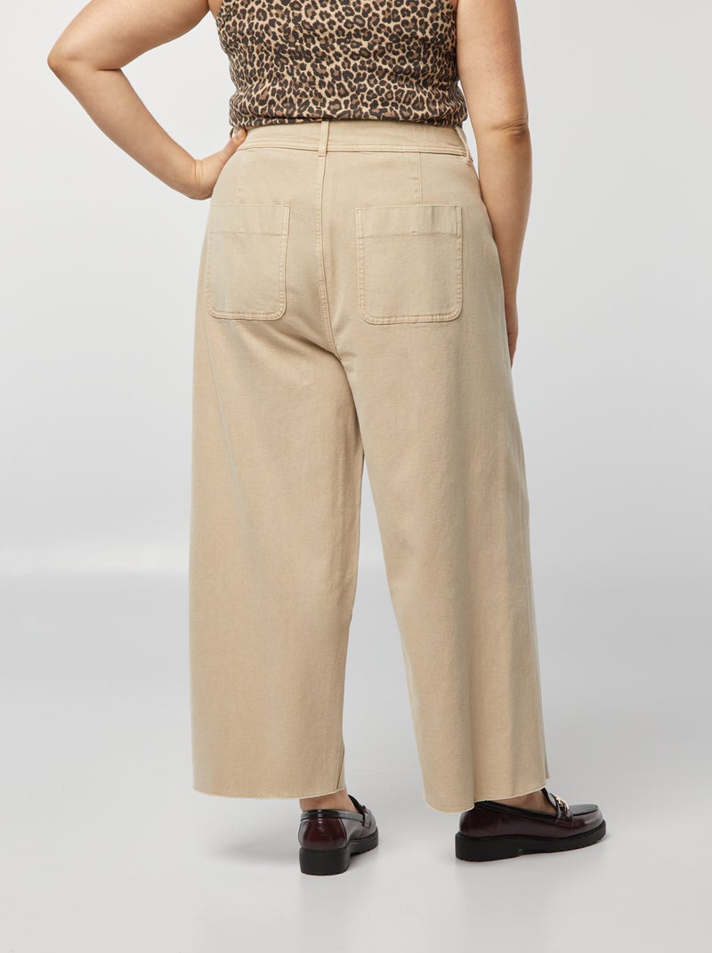 Calças largas / wide-leg BEGE - Kiabi