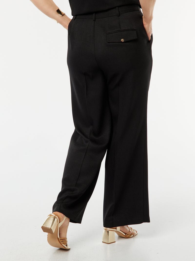 Calças largas / wide-leg com 4 bolsos Preto - Kiabi