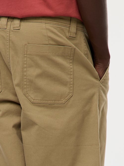 Calças largas / wide-leg lisas de sarja - Kiabi