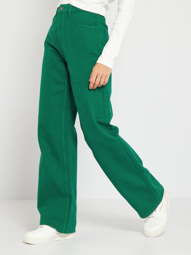 Calças largas wide leg VERDE - Kiabi