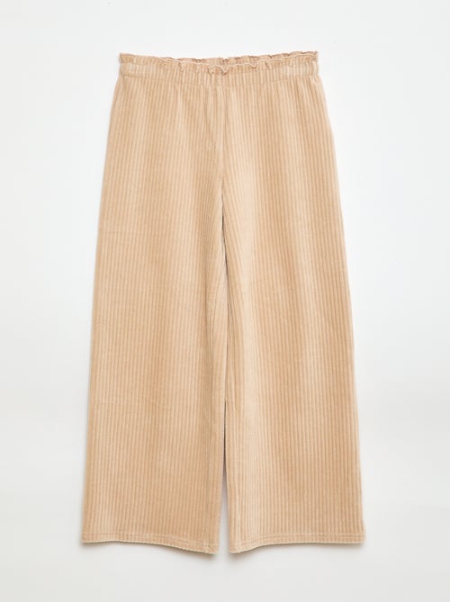 Calças legging wide leg em veludo cotelê - Kiabi