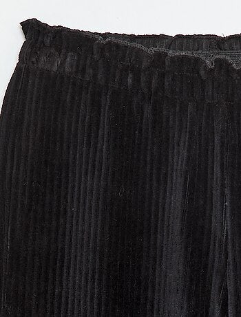 Calças legging wide leg em veludo cotelê