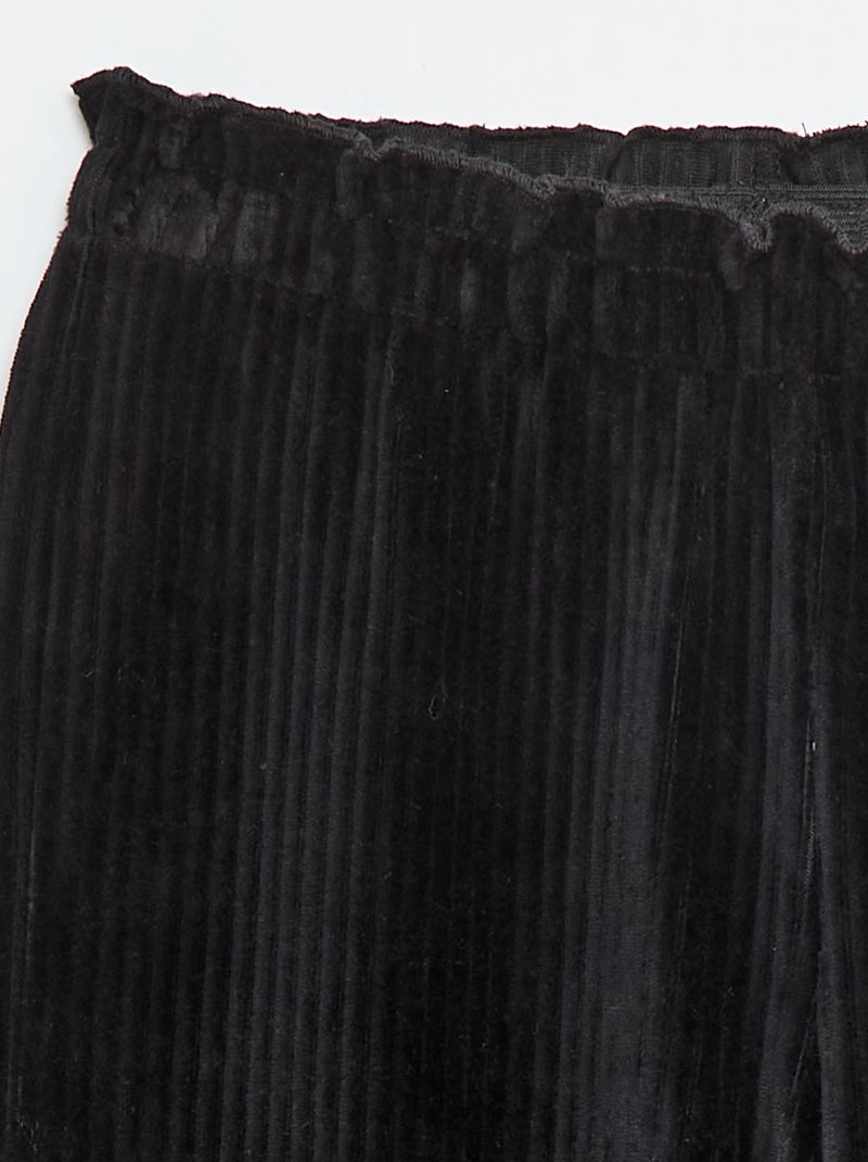 Calças legging wide leg em veludo cotelê Preto - Kiabi