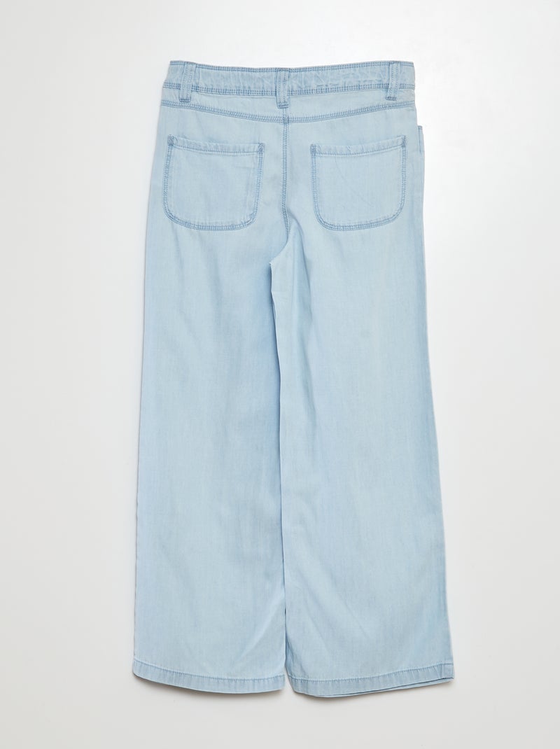 Calças leves de perna larga AZUL - Kiabi