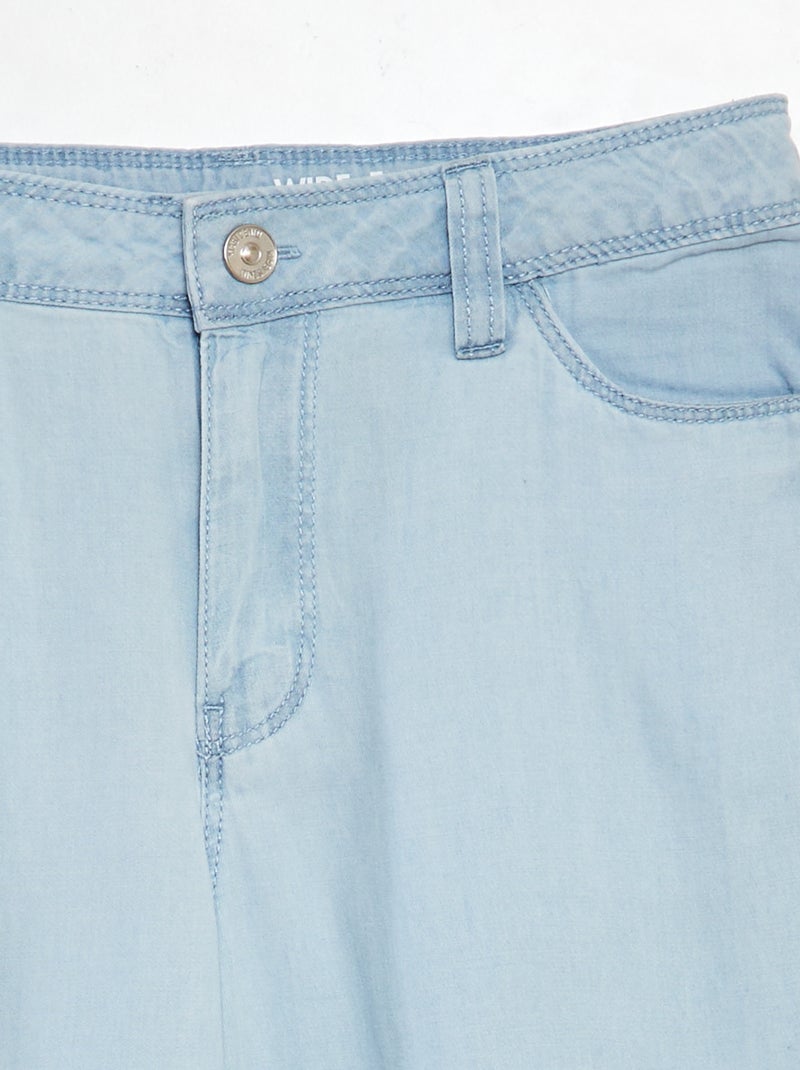 Calças leves de perna larga AZUL - Kiabi