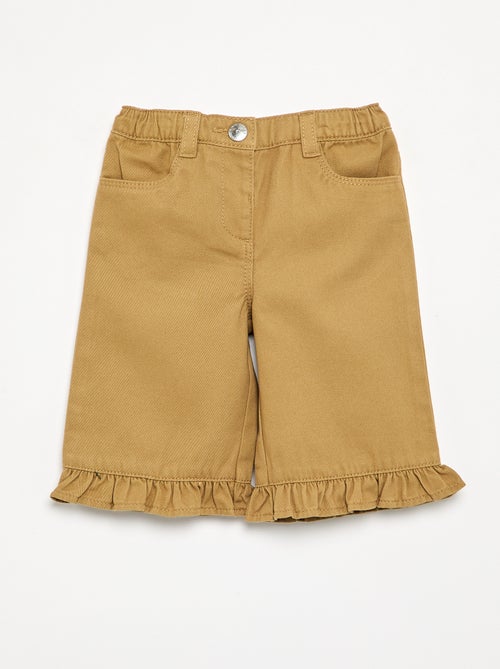 Calças lisas com folho na bainha - Kiabi Calças lisas com folho na bainha - Kiabi