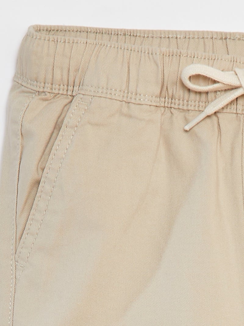 Calças lisas com vários bolsos BEGE - Kiabi