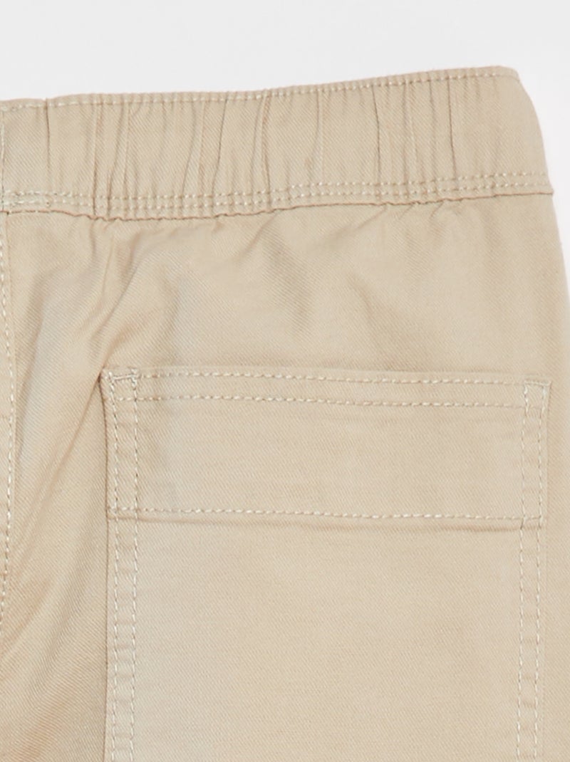 Calças lisas com vários bolsos BEGE - Kiabi