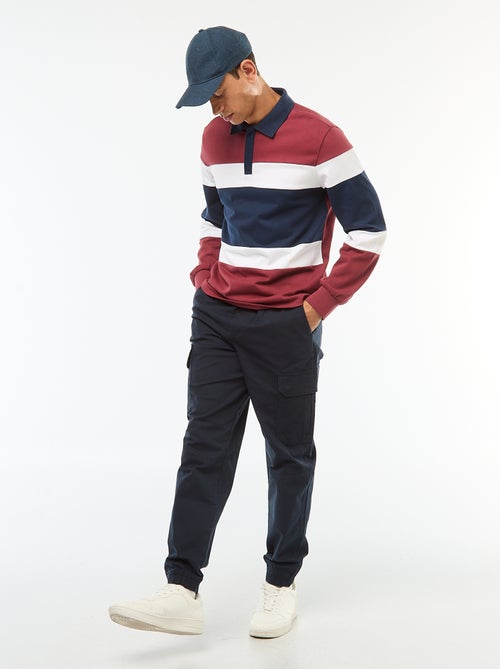 Calças lisas com vários bolsos com cós elástico - Kiabi