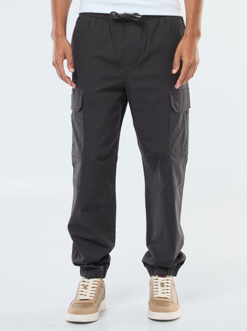 Calças lisas com vários bolsos com cós elástico - Kiabi