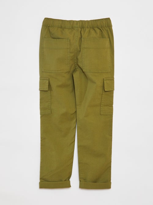 Calças lisas com vários bolsos - Kiabi