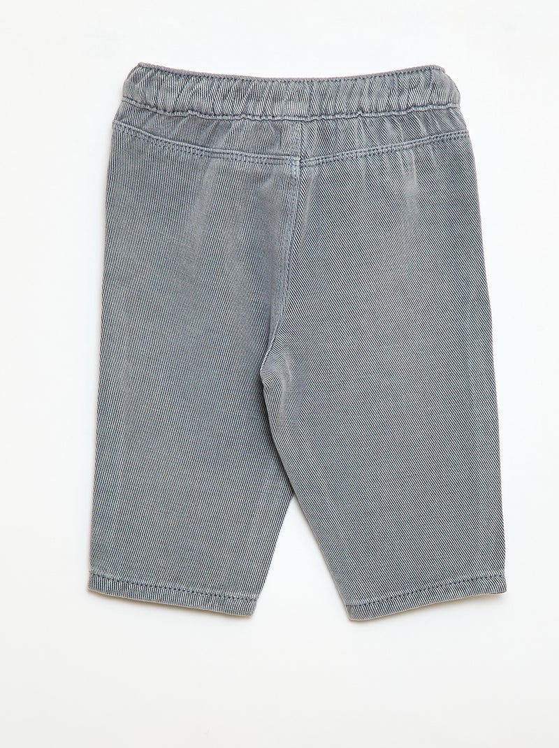 Calças lisas de material suave corte relax fit Azul - Kiabi