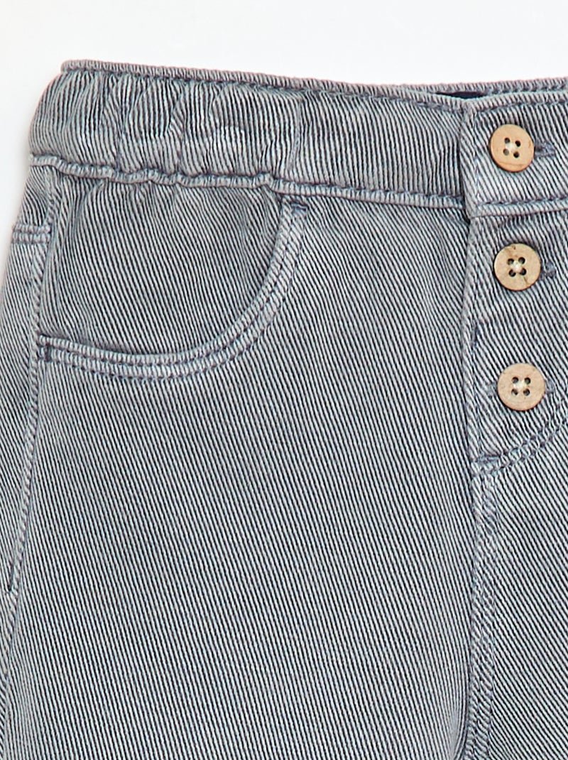 Calças lisas de material suave corte relax fit Azul - Kiabi