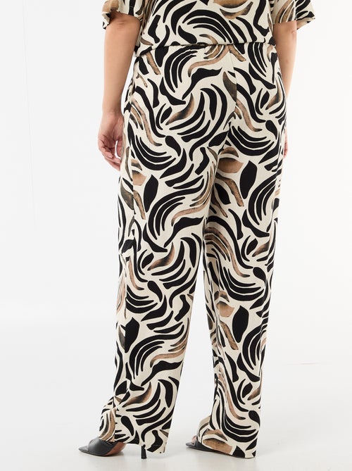 Calças lisas de mistura de linho - Kiabi