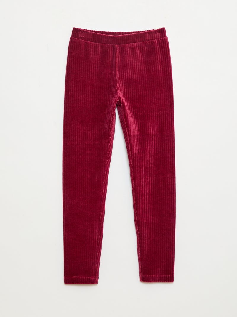 Calças lisas de veludo grosso Vermelho - Kiabi